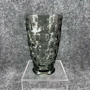 Federal Glass Yorktown Sundown Smoke  Gray Footed Tumbler Glass 5.5" 12 Oz